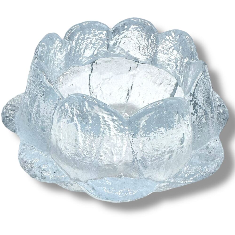 Holmegaard Water Lily Glass Candle Votive Tea Light Vintage